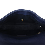 Chanel Surpique Chevron Single Flap Bag | Navy Blue