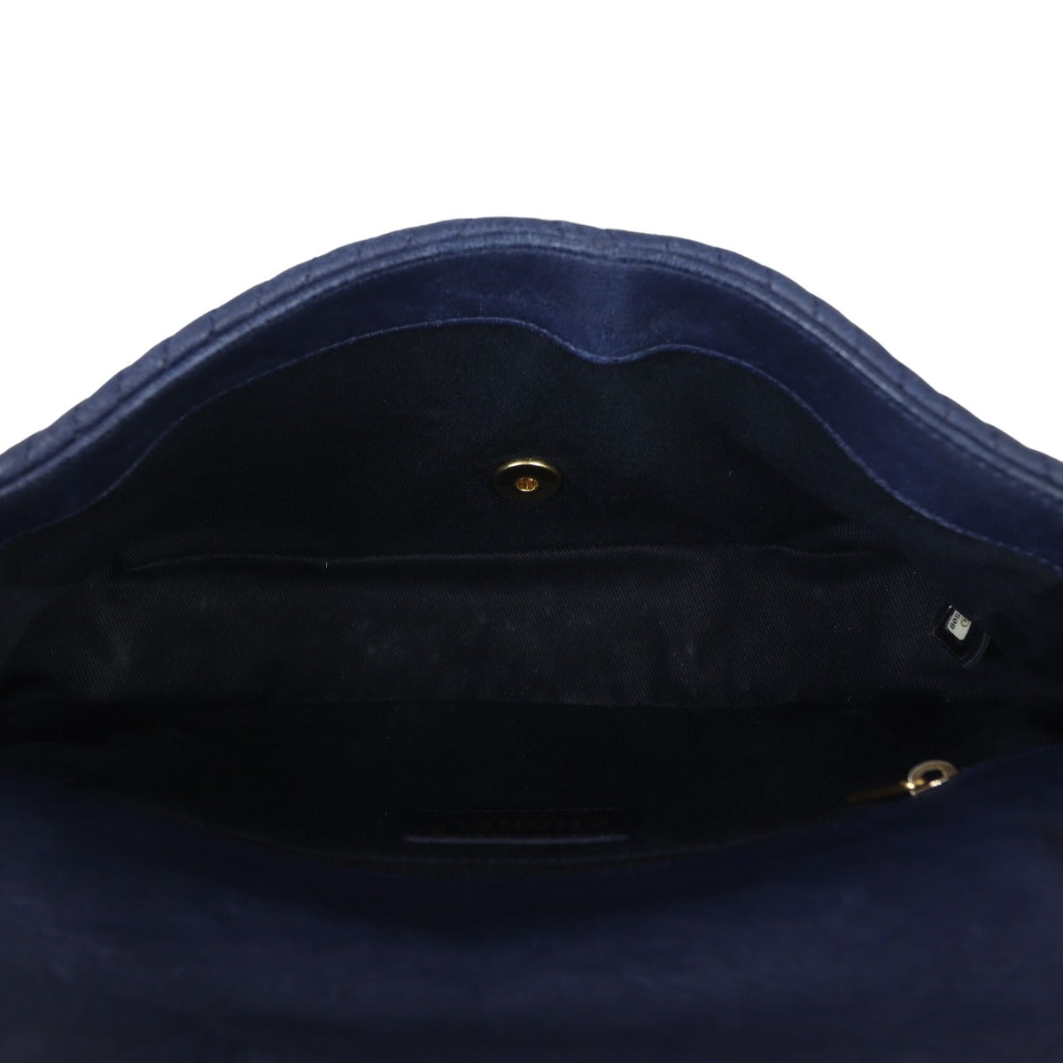 Chanel Surpique Chevron Single Flap Bag | Navy Blue