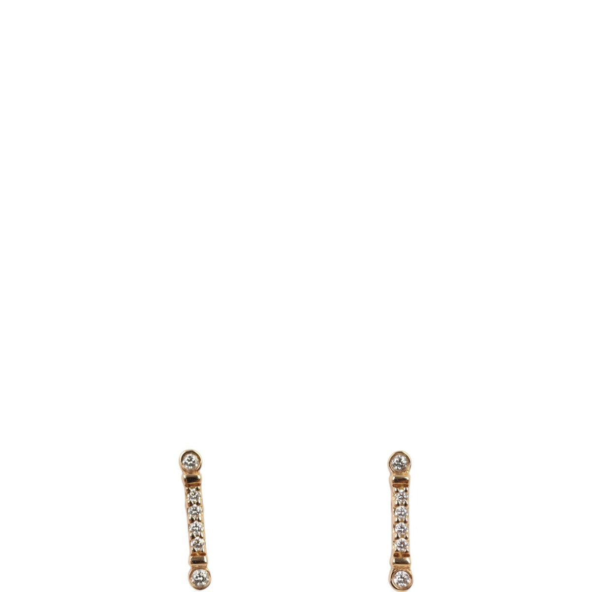 Tiffany Fleur de Lis Key Bar 18k Rose Gold Diamond Earrings
