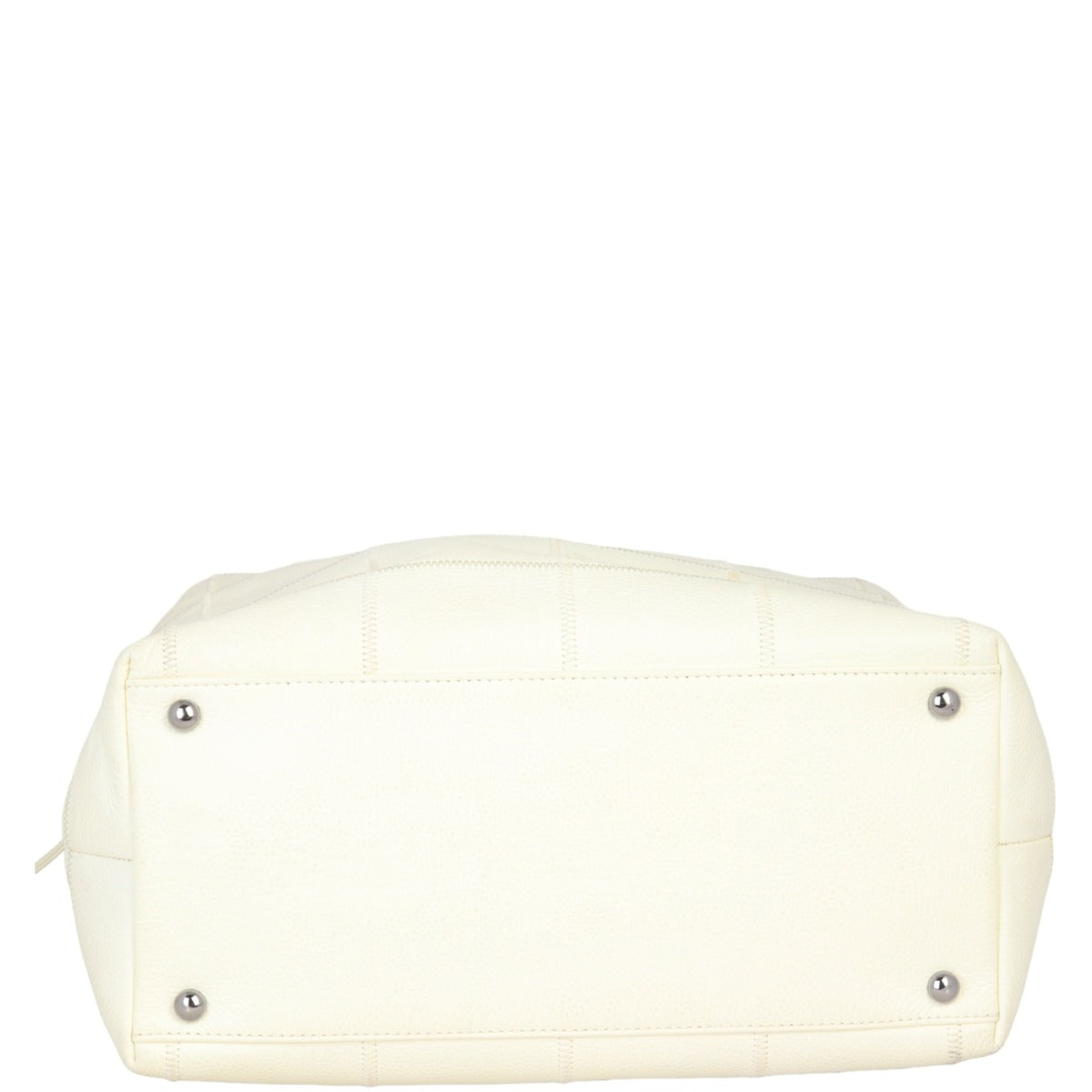 Chanel Square Stitch Logo Tote | Off White