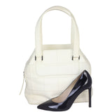 Chanel Square Stitch Logo Tote | Off White