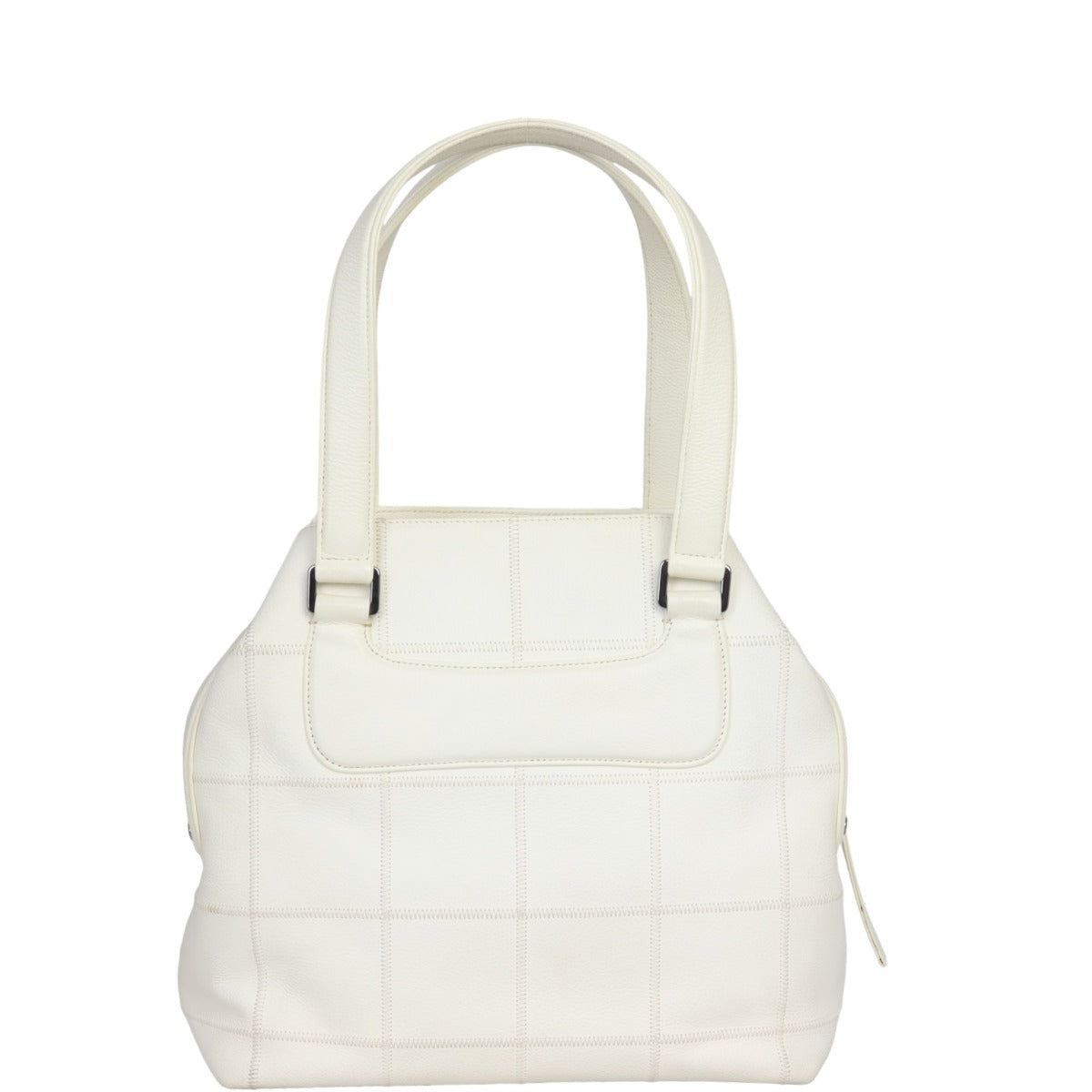 Chanel Square Stitch Logo Tote | Off White