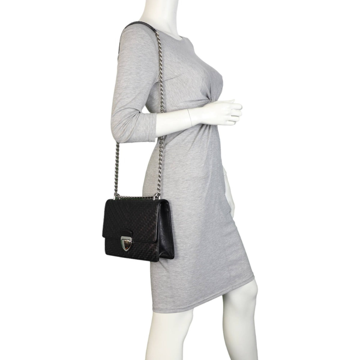 Prada Madras Woven Leather Chain Bag