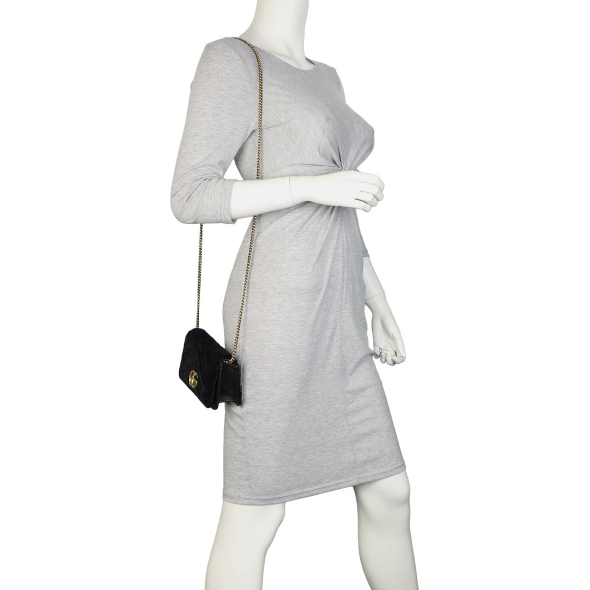 Gucci GG Marmont Velvet Super Mini Shoulder Bag