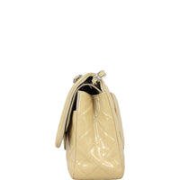 Chanel Classic Double Flap Jumbo Patent | Beige
