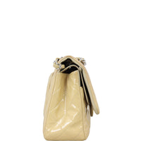 Chanel Classic Double Flap Jumbo Patent | Beige