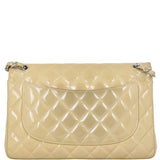 Chanel Classic Double Flap Jumbo Patent | Beige