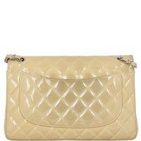 Chanel Classic Double Flap Jumbo Patent | Beige