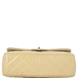 Chanel Classic Double Flap Jumbo Patent | Beige