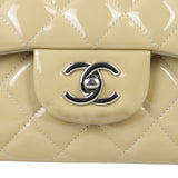 Chanel Classic Double Flap Jumbo Patent | Beige