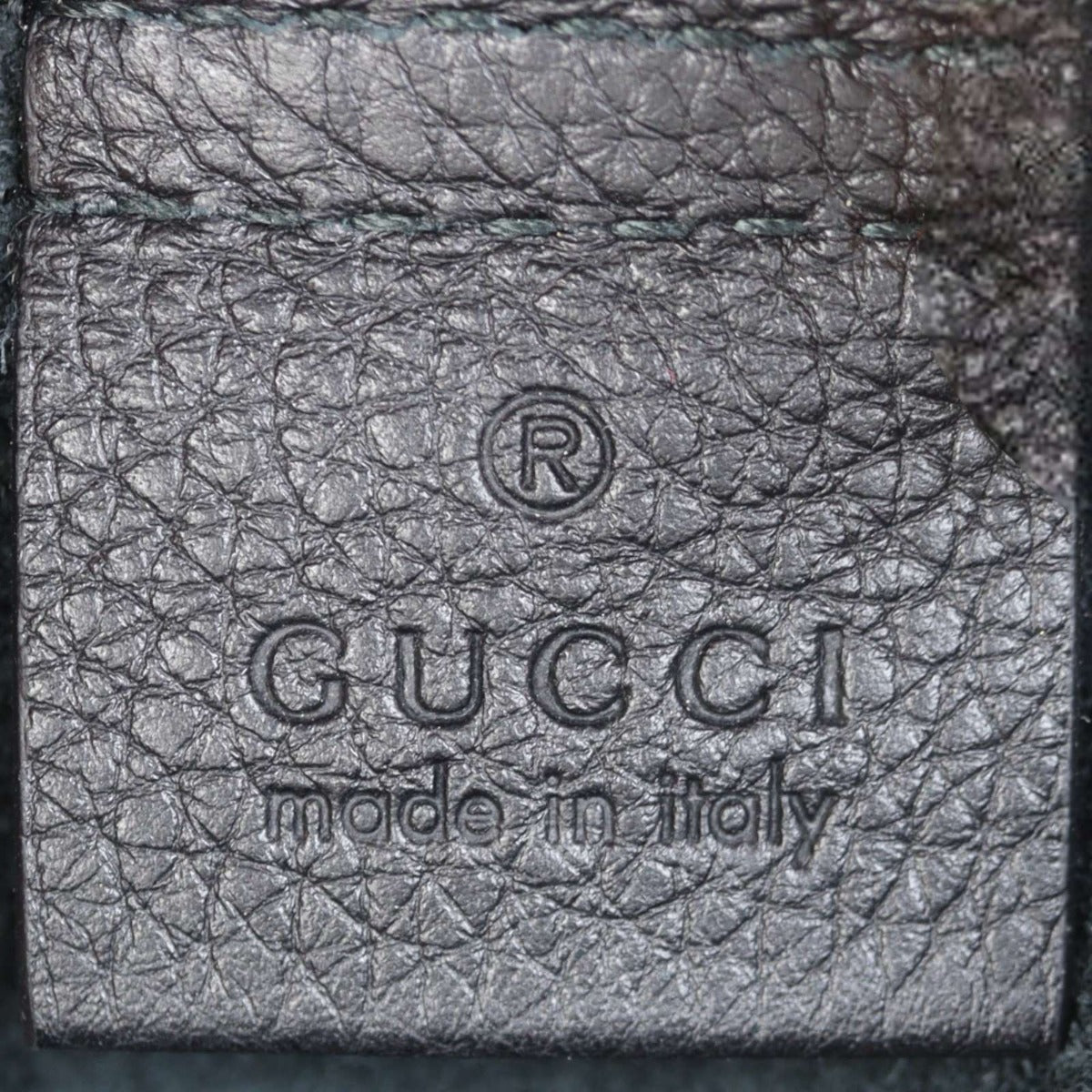 Gucci Logo Print Leather Pouch