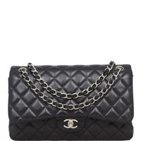 Chanel Classic Double Flap Jumbo | Black Lambskin