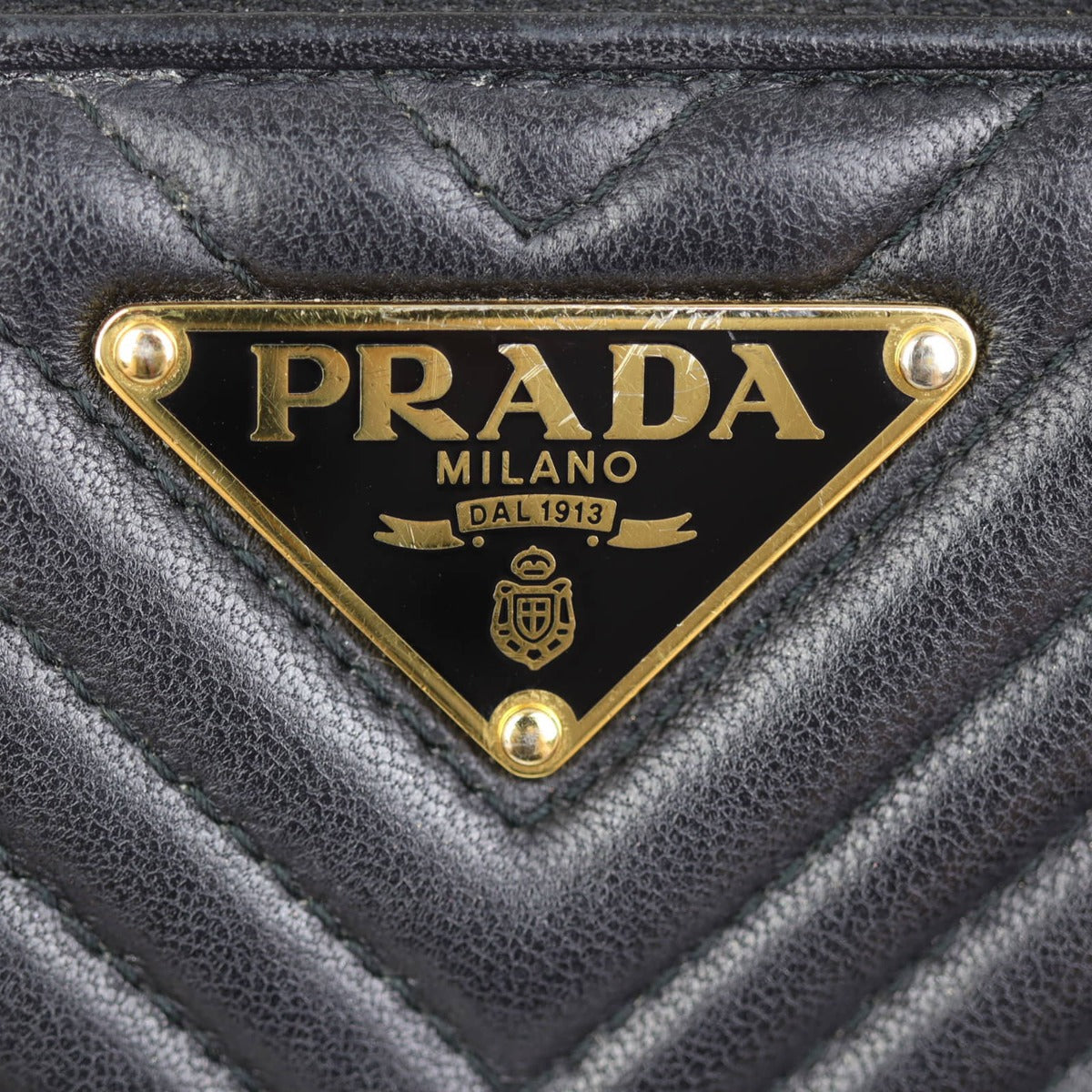 Prada Diagramme Nappa Mini Chain Shoulder Bag Hardware