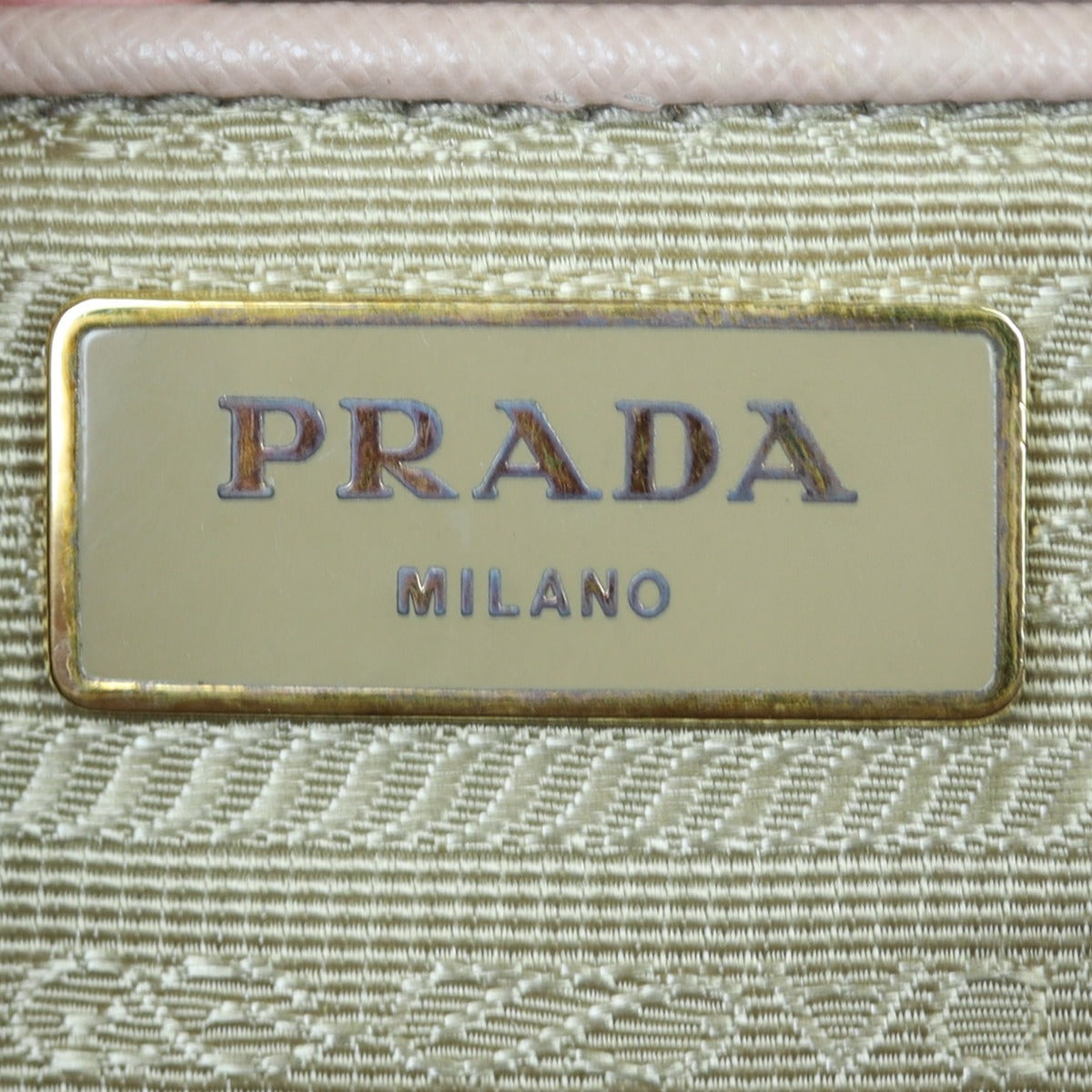 Prada Saffiano Lux Galleria Double Zip Tote Medium Interior Stamp