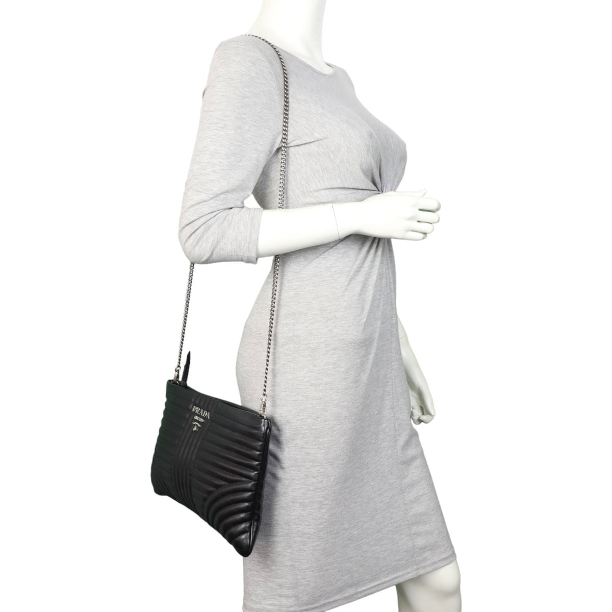 Prada Diagramme Clutch on Chain