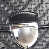 Prada Madras Woven Leather Chain Bag