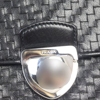 Prada Madras Woven Leather Chain Bag