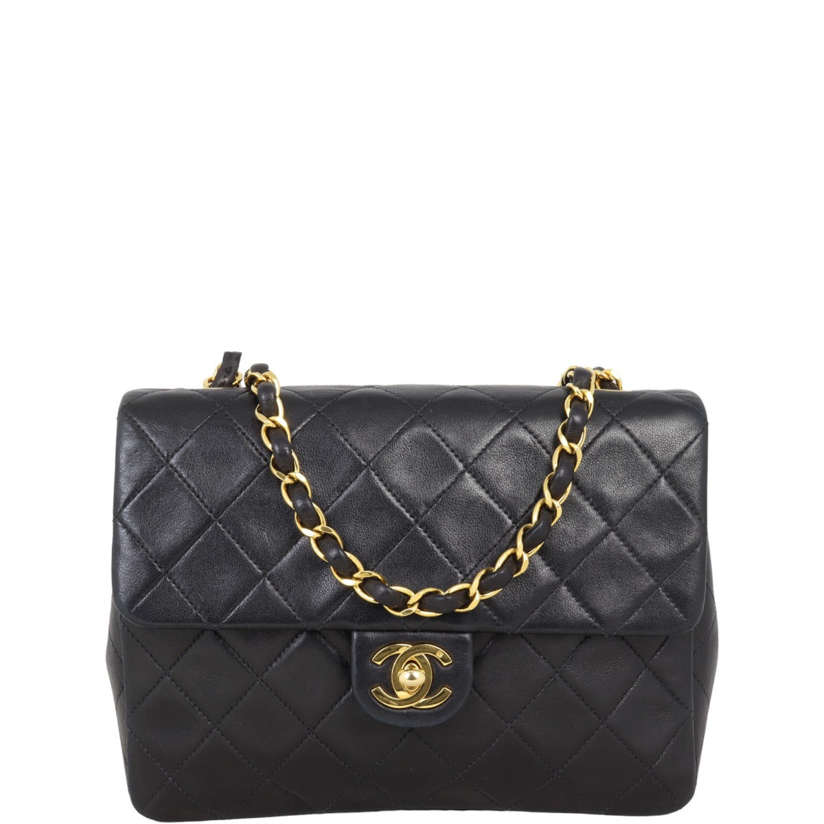 Chanel CC Single Flap Bag | Black Lambskin