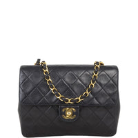 Chanel CC Single Flap Bag | Black Lambskin