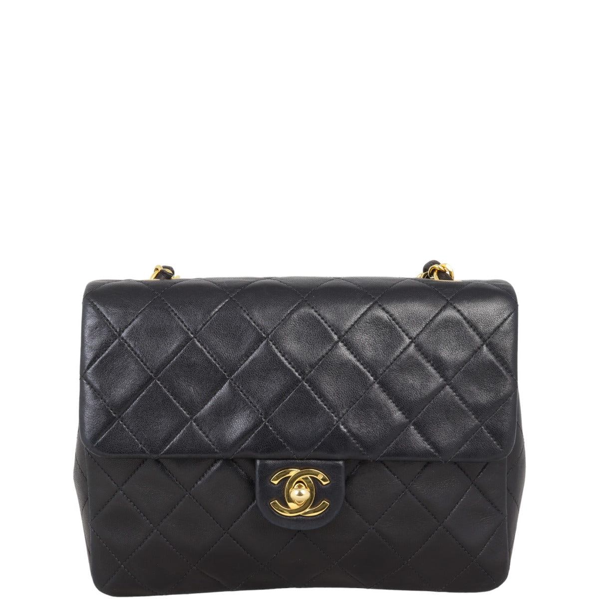 Chanel CC Single Flap Bag | Black Lambskin