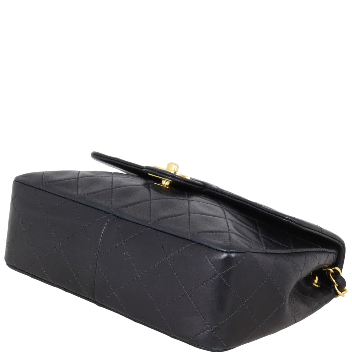 Chanel CC Single Flap Bag | Black Lambskin