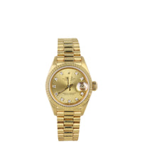 Rolex Oyster Perpetual Lady Datejust 26mm Diamond 18k Gold Watch