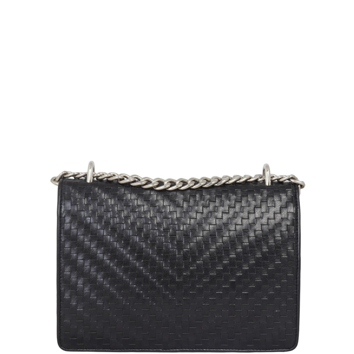 Prada Madras Woven Leather Chain Bag