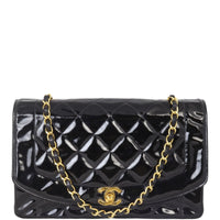 Chanel Quilted Diana Patent Flap Bag | Black