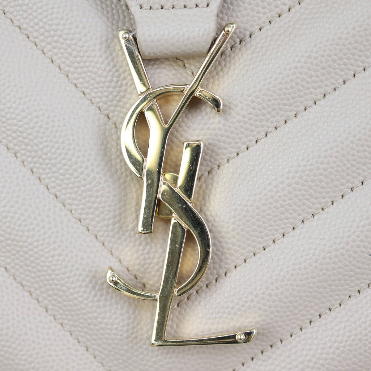 Saint Laurent Chevron Shopping Tote Hardware