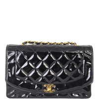 Chanel Quilted Diana Patent Flap Bag | Black
