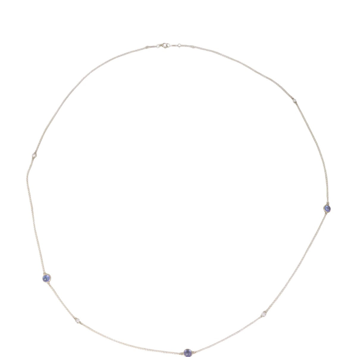 Tiffany & Co Elsa Peretti Color by the Yard Sprinkle Tanzanite Diamond Sterling Silver Necklace