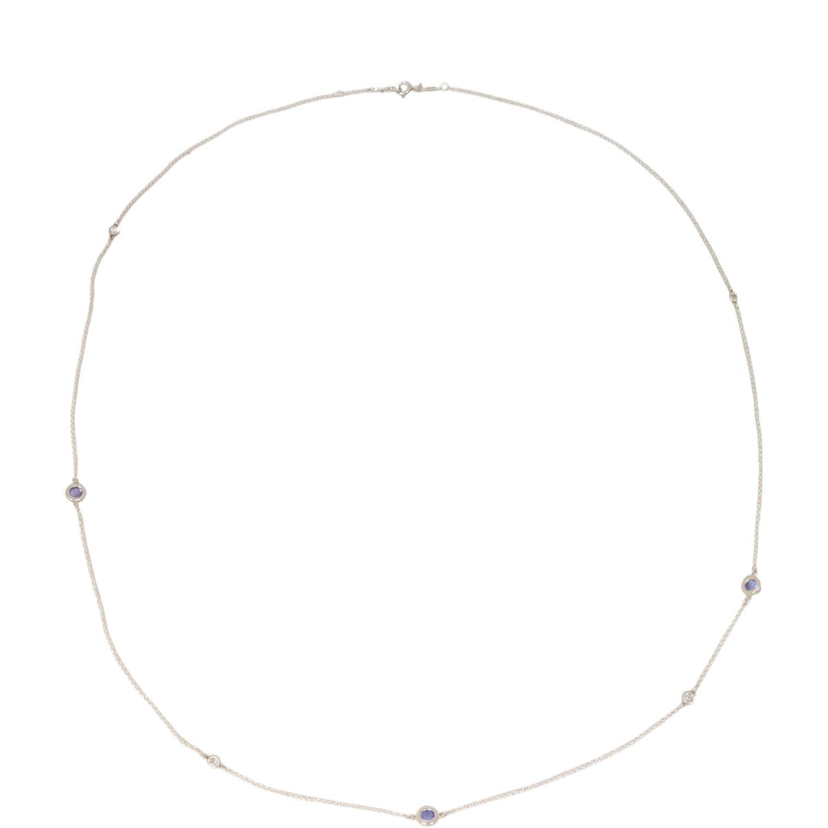 Tiffany & Co Elsa Peretti Color by the Yard Sprinkle Tanzanite Diamond Sterling Silver Necklace