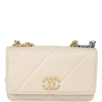 Chanel 19 Wallet On Chain | Beige Goatskin