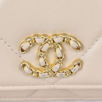 Chanel 19 Wallet On Chain | Beige Goatskin