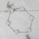 Van Cleef & Arpels Sweet Alhambra 6 Motif Diamond 18k White Gold Bracelet