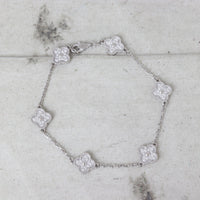 Van Cleef & Arpels Sweet Alhambra 6 Motif Diamond 18k White Gold Bracelet