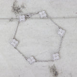 Van Cleef & Arpels Sweet Alhambra 6 Motif Diamond 18k White Gold Bracelet