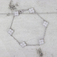 Van Cleef & Arpels Sweet Alhambra 6 Motif Diamond 18k White Gold Bracelet