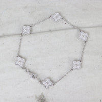 Van Cleef & Arpels Sweet Alhambra 6 Motif Diamond 18k White Gold Bracelet