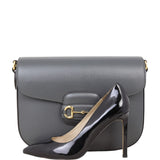 Gucci Leather Horsebit Shoulder Bag Large