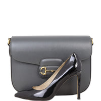 Gucci Leather Horsebit Shoulder Bag Large