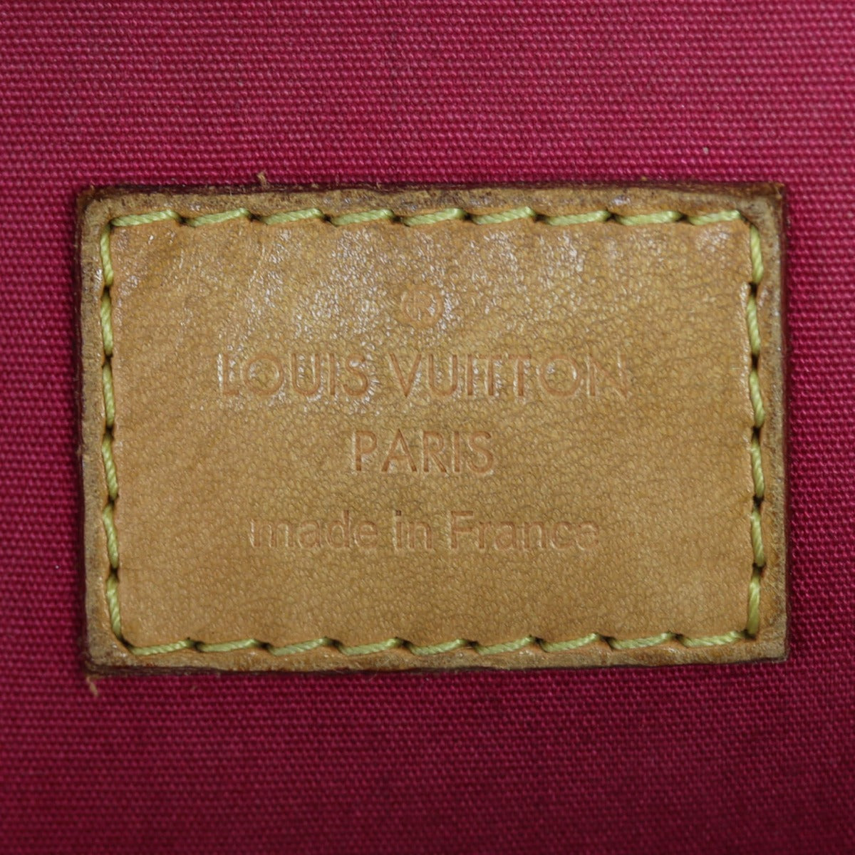 Louis Vuitton Alma PM Monogram Vernis (Rose Indian deep pink) Interior Stamp