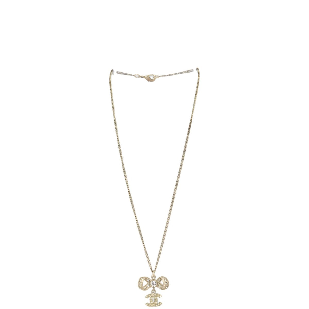 Chanel Crystal CC Bow Necklace