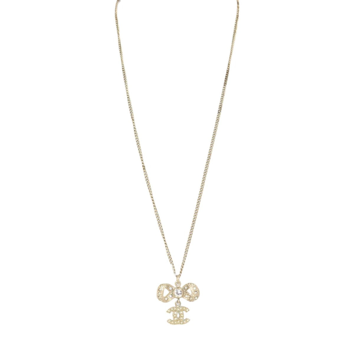 Chanel Crystal CC Bow Necklace