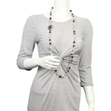 Chanel CC Beaded Long Necklace | Black Enamel