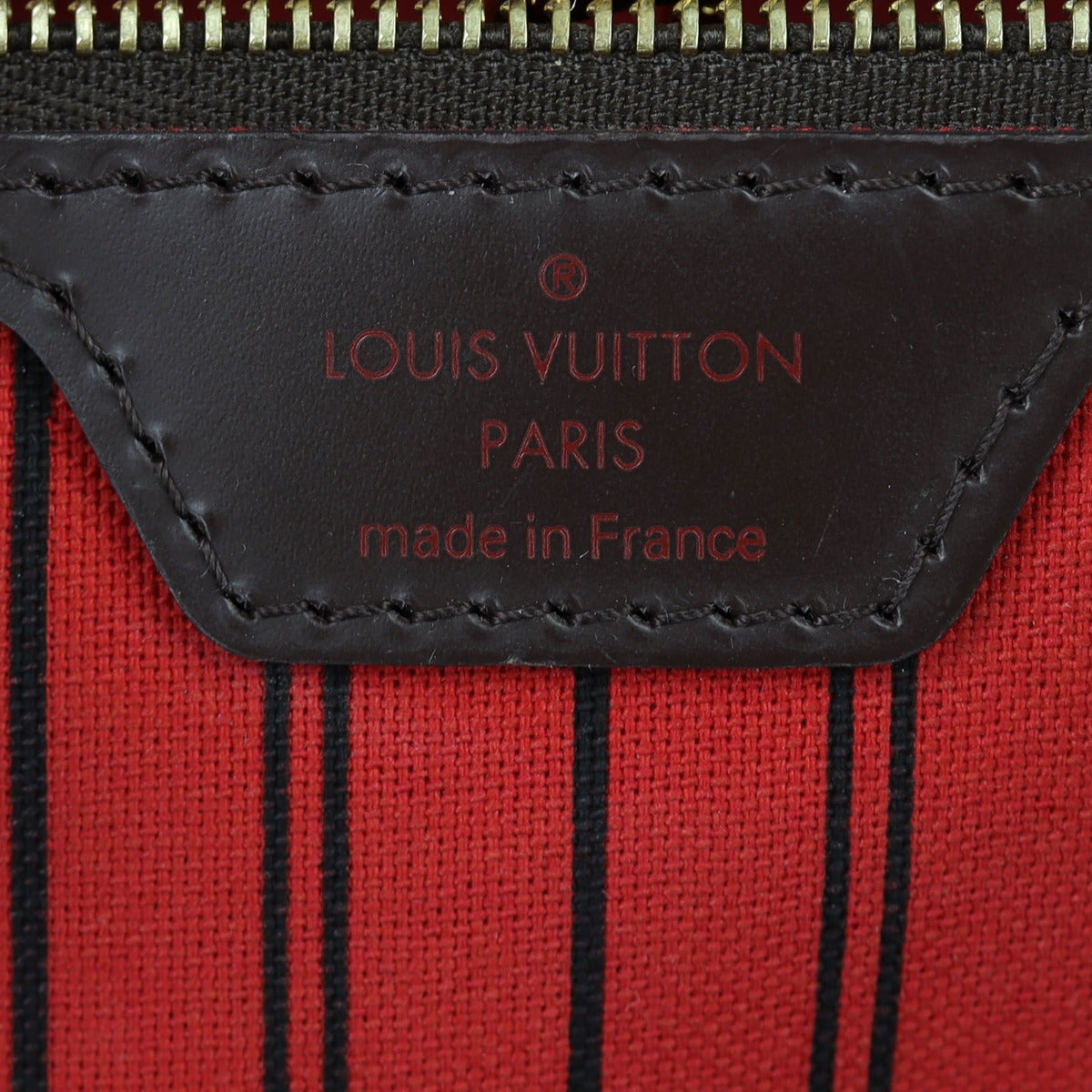 Louis Vuitton Neverfull GM Damier Ebene Interior Stamp