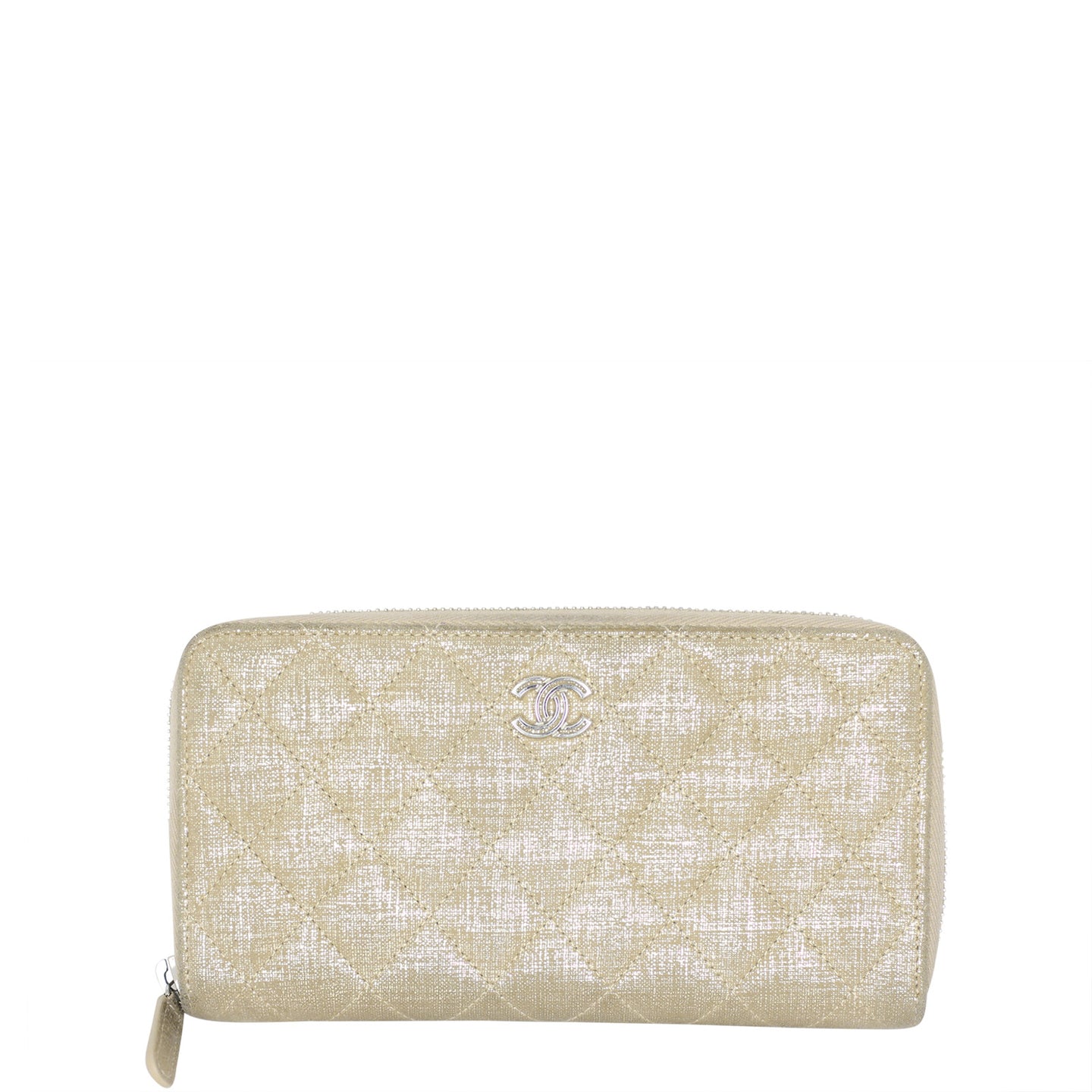 Chanel Iridescent Goatskin Zippy Wallet Front