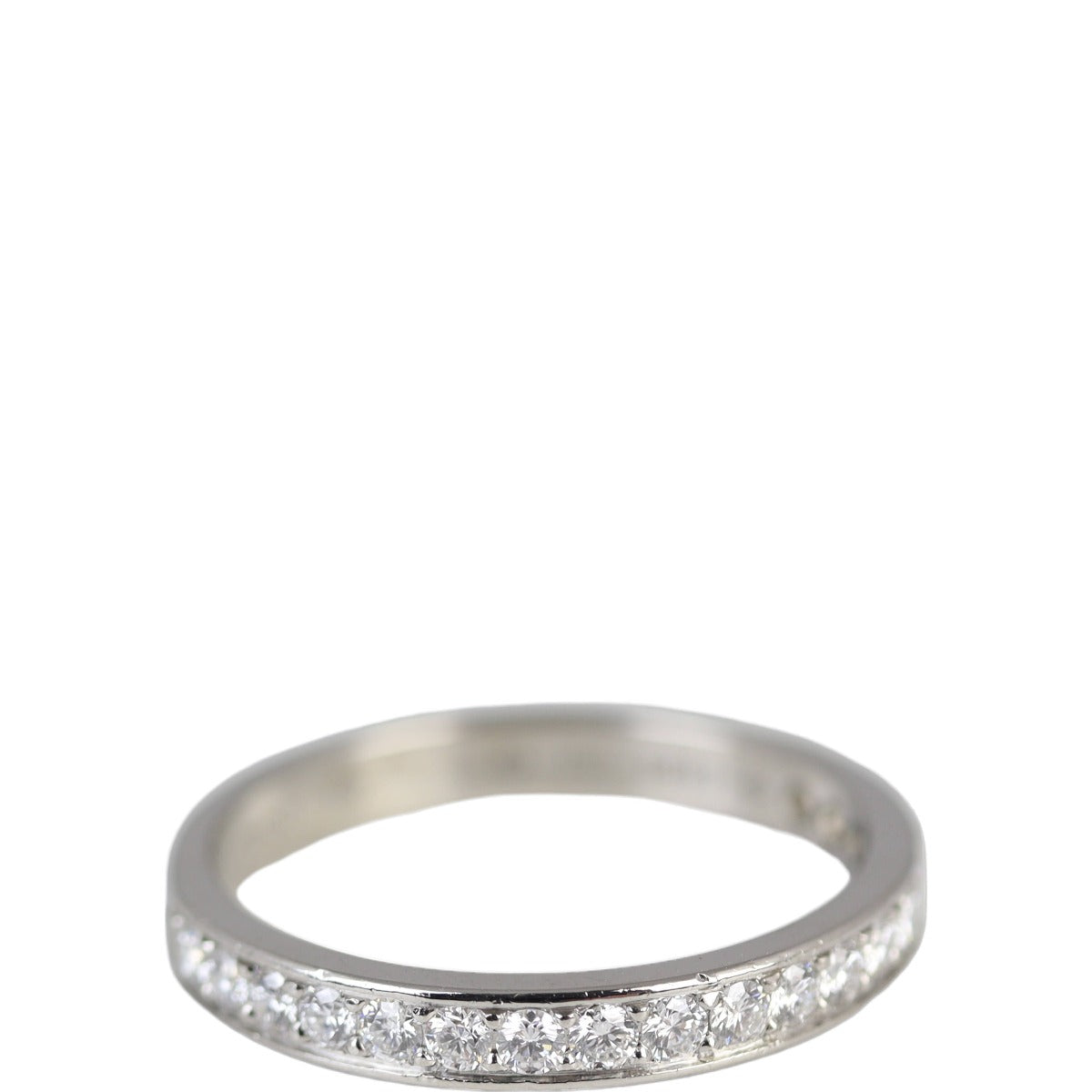 Cartier 1895 Platinum Wedding Band Half Circle Diamond