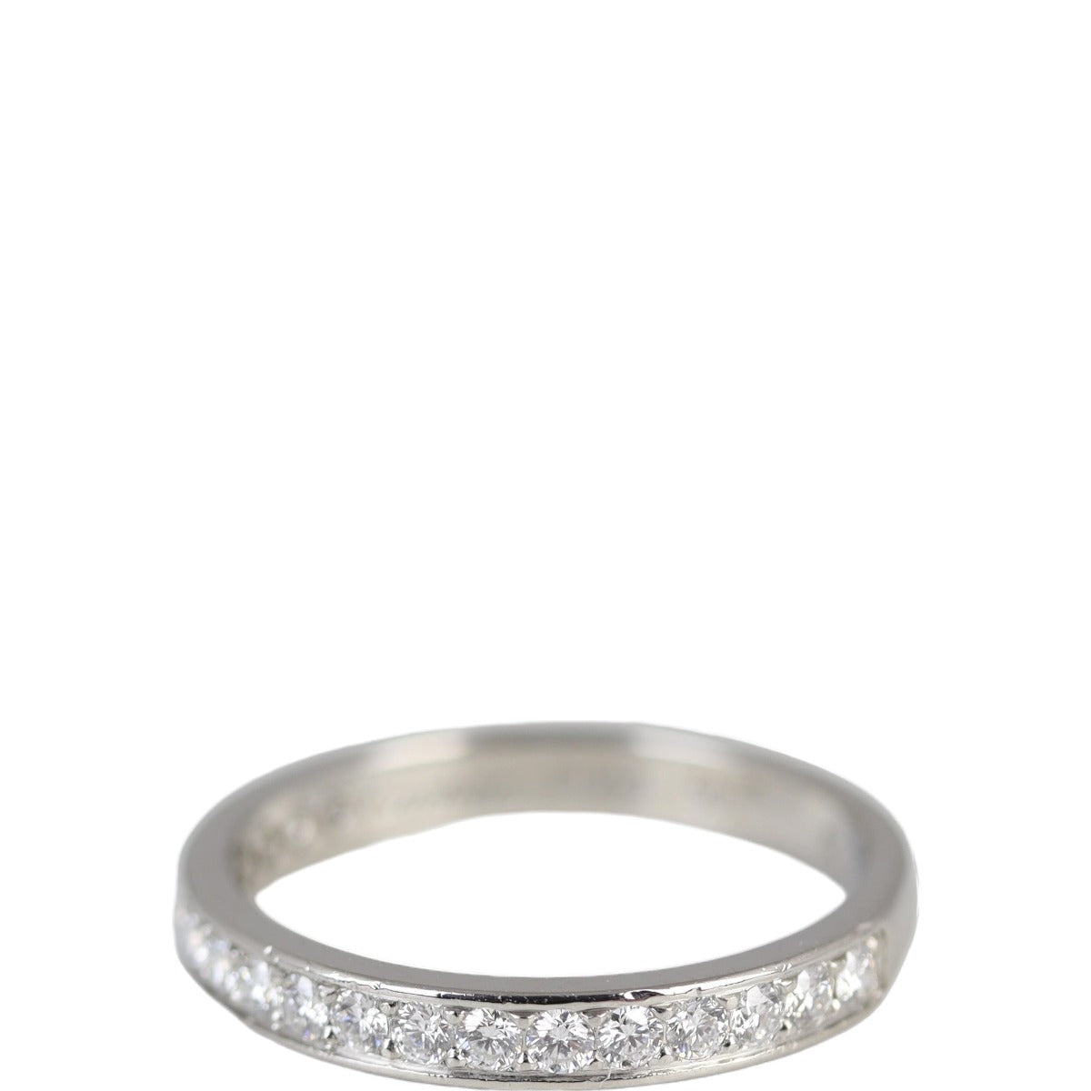 Cartier 1895 Platinum Wedding Band Half Circle Diamond