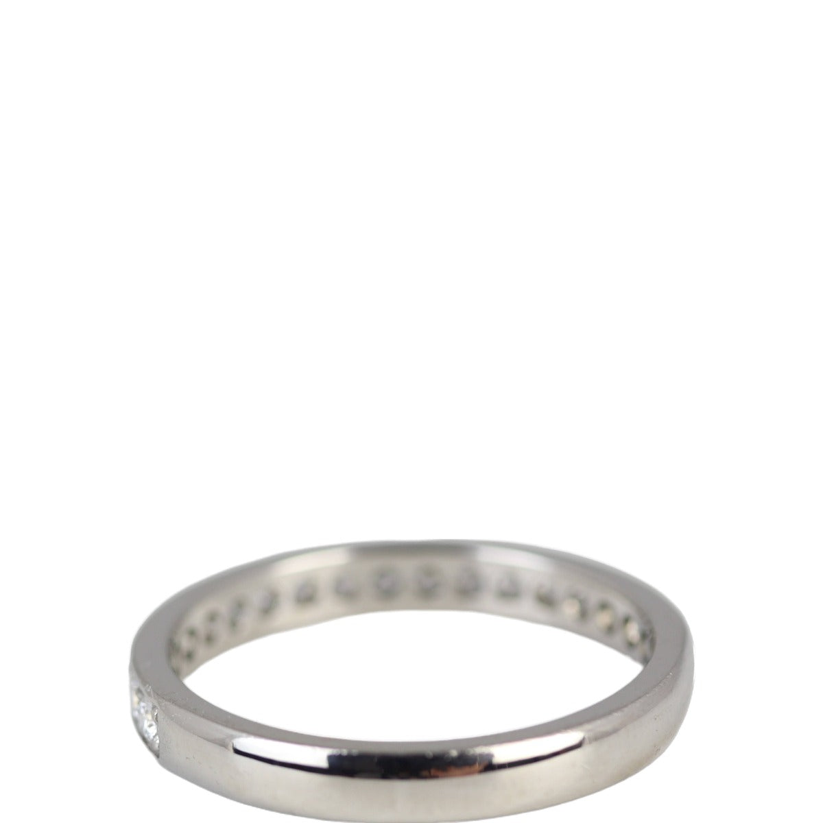 Cartier 1895 Platinum Wedding Band Half Circle Diamond